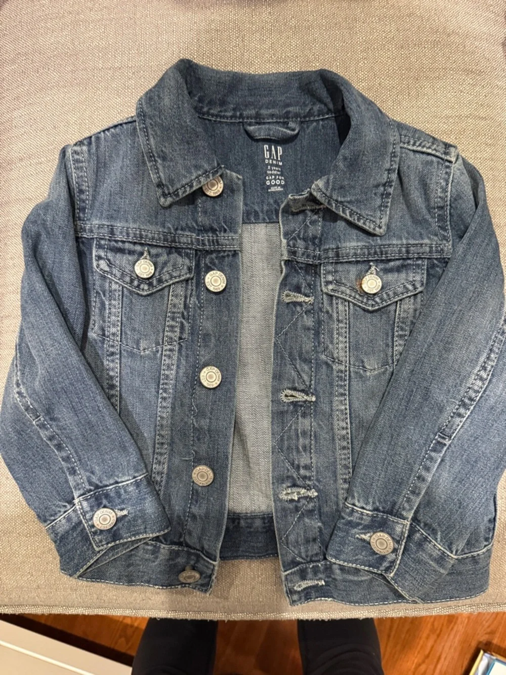 GAP Kids Dinosaur Jean Jacket in Washed Blue